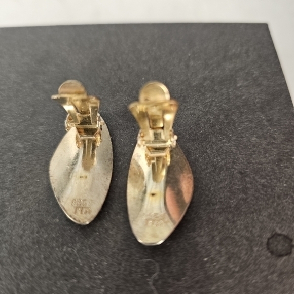 Sterling Silver and enamel clip on earrings by Hans Myrhe‎ - Picture 3 of 10